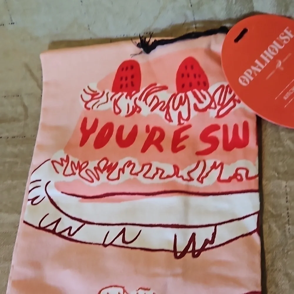 Opalhouse Pink Red Kitchen Towel 100% Cotton NWT 🎯